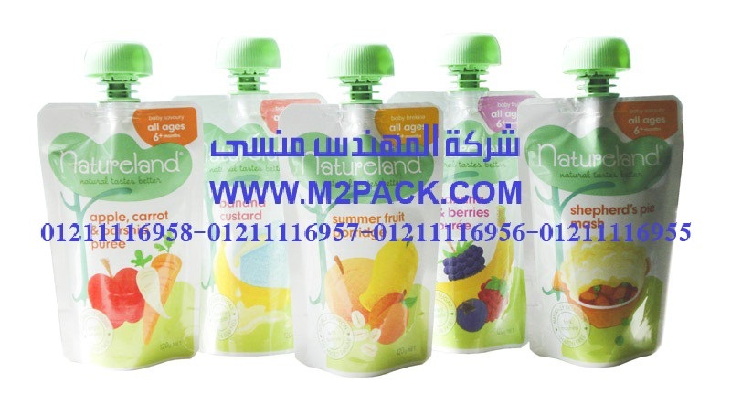 اكياس تعبئة الجيلي ذات العنق الانبوبي التي نقدمها نحن شركة المهندس منسي للصناعات الهندسيه و توريد جميع مستلزمات التغليف الحديث من مواد و خامات التعبئة و التغليف و ماكينات التعبئة و التغليف - ام تو باك